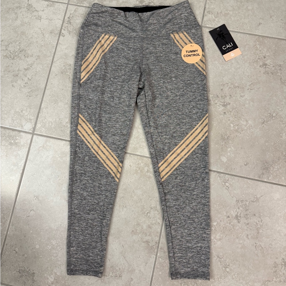 Cali Women's Gray Capris leggings with tummy control M